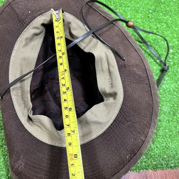 Outback Trading Co Hat Men Sm/MED  Brown Wallaby Oilskin Western Yellowstone USA - Picture 7 of 8